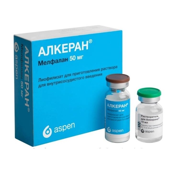 Алкеран лиофилизат для приготовления раствора для внутрисосудистого введения 50 мг 1 шт.