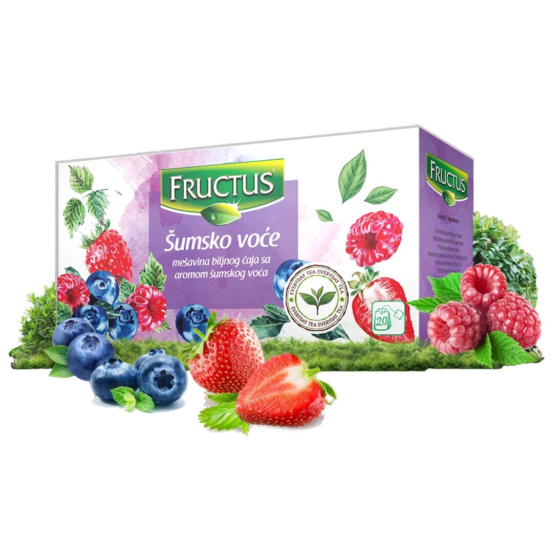 Чай Fructus травяной с лесными ягодами ф/п 2,5 г 20 шт.