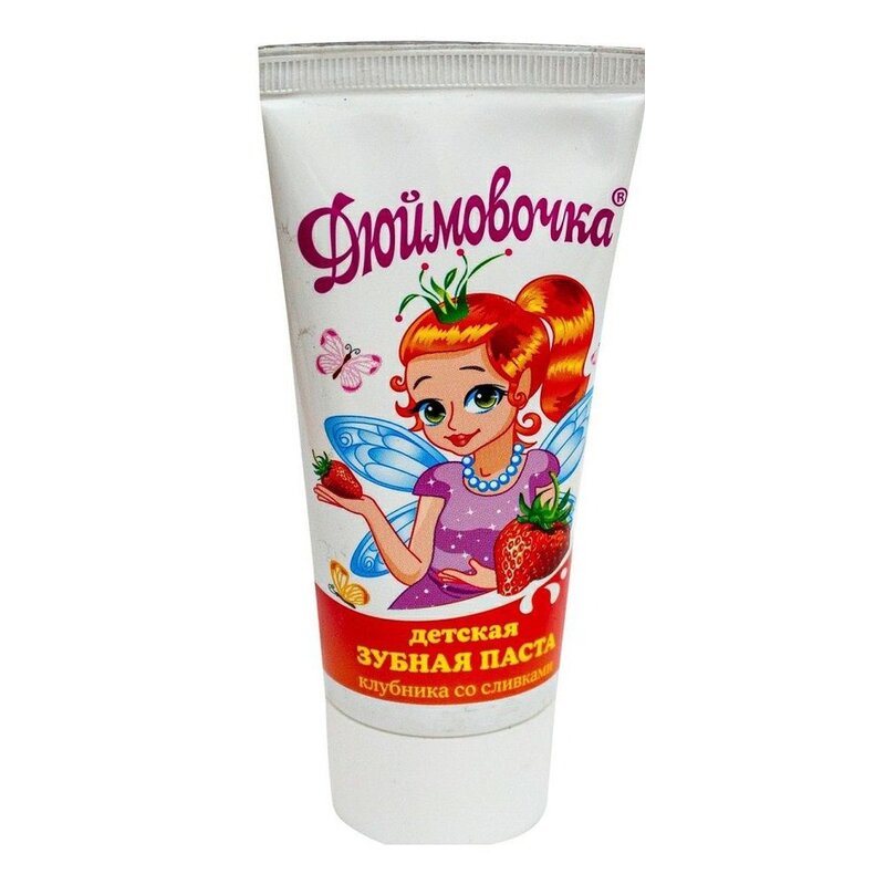 Дюймовочка паста зубная клубника/сливки 75 г