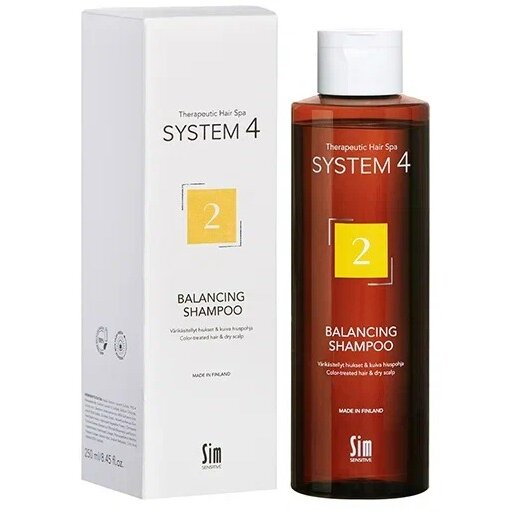 Терапевтический шампунь №2 для сухой кожи головы и поврежденных волос 250 мл System 4 (Система 4)