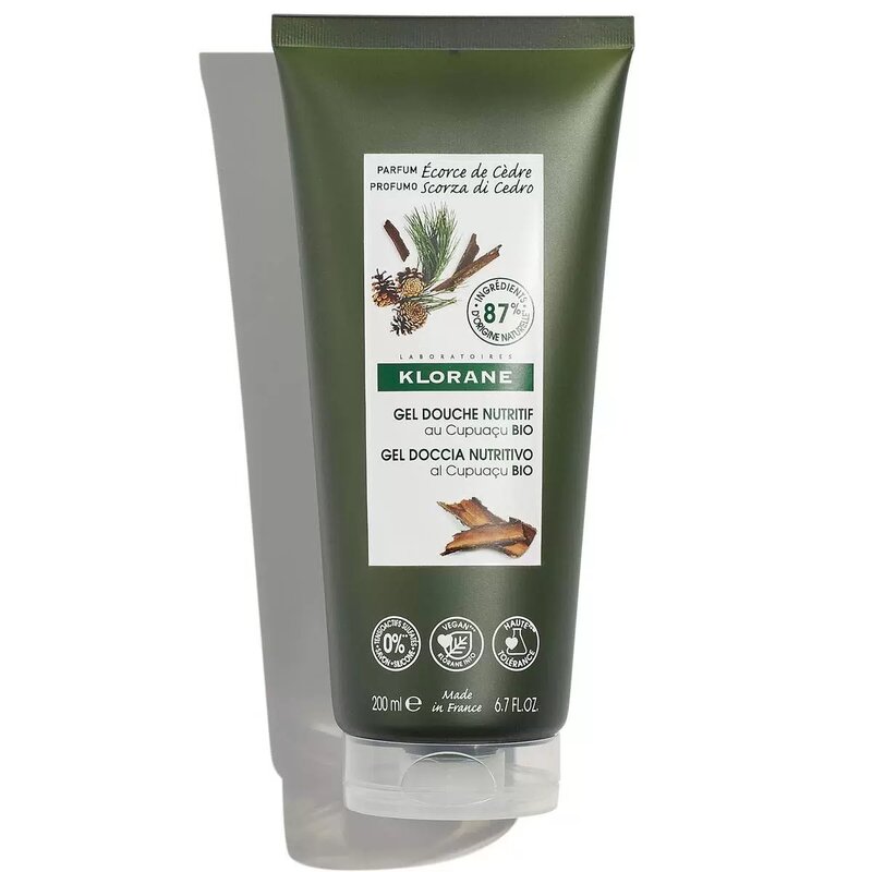 Гель для взрослых и детей с 3 лет для душа Klorane питательный с ароматом кедра 200 мл