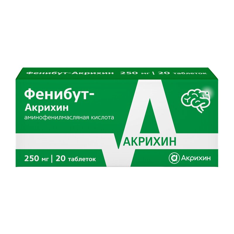 Фенибут-Акрихин таблетки 250 мг 20 шт.