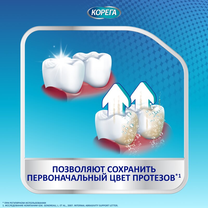 Корега отбеливающие таблетки для очищения зубных протезов 30 шт.