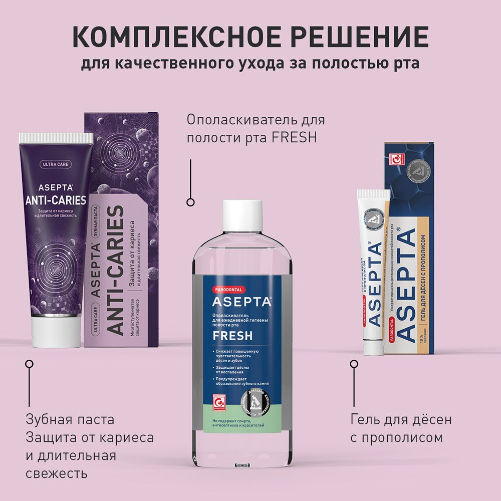 Зубная паста Асепта защита от кариеса и длительная свежесть 75 мл