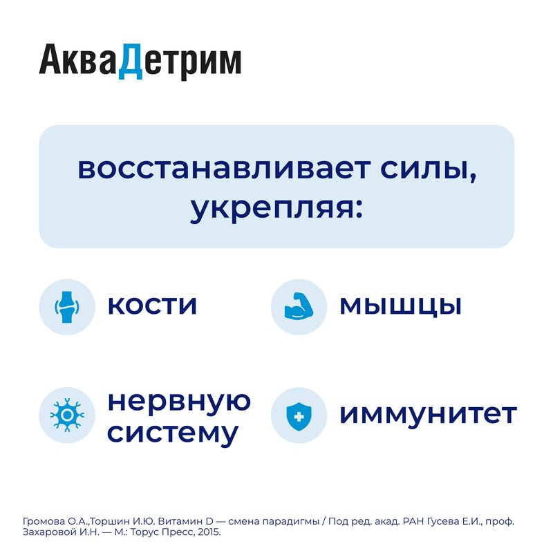 Аквадетрим капли для внутреннего применения 15000 ме/мл флакон-капельница 30 мл