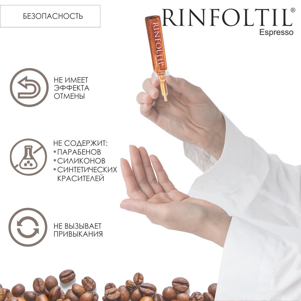 Раствор от выпадения волос Rinfoltil усиленная формула с кофеином для женщин ампулы 10 мл 10 шт.