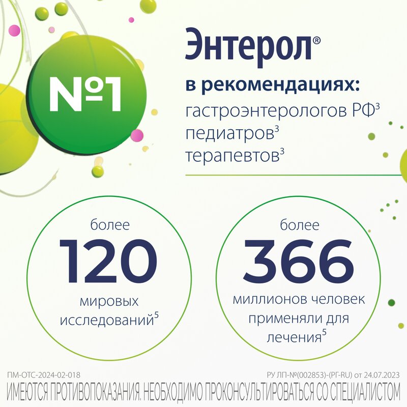 Энтерол порошок 250 мг пакетики 20 шт.