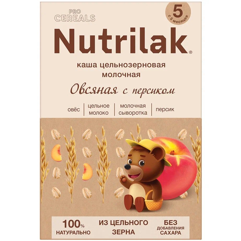 Каша молочная овсяная Nutrilak Premium Procereals с персиком 200 г