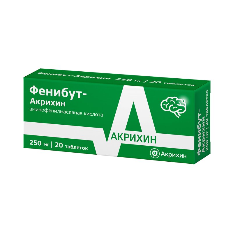 Фенибут-Акрихин таблетки 250 мг 20 шт.