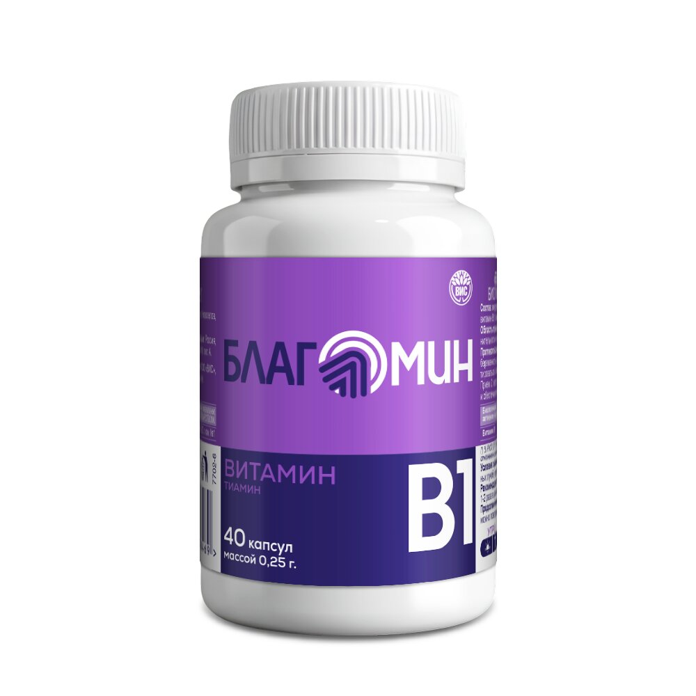Благомин Витамин В1 Тиамин капсулы 40 шт.