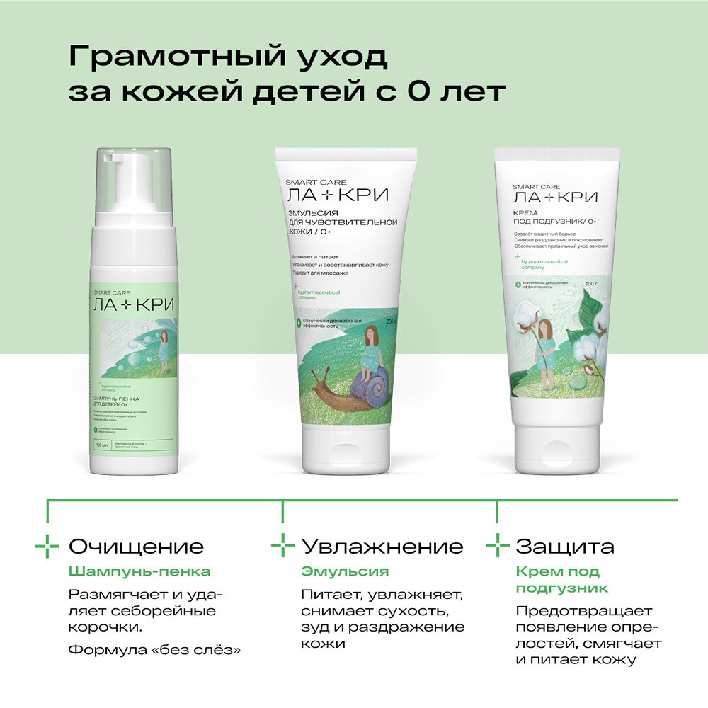 Шампунь-пенка для детей Ла-Кри 0+ 150 мл