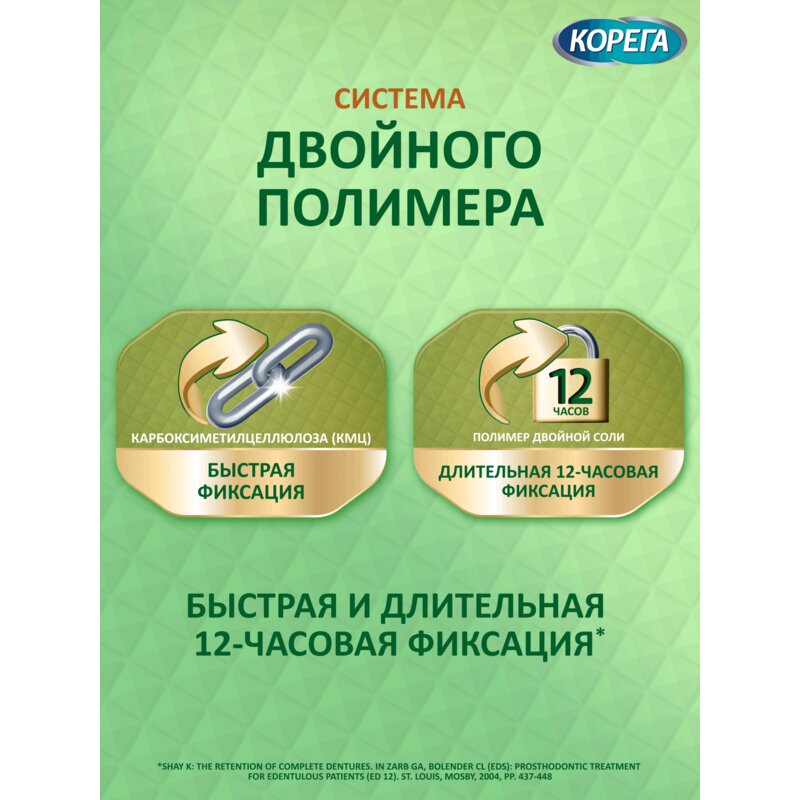 Крем для фиксации зубных протезов Корега Максимальная фиксация + свежесть (нежная мята) 40 г
