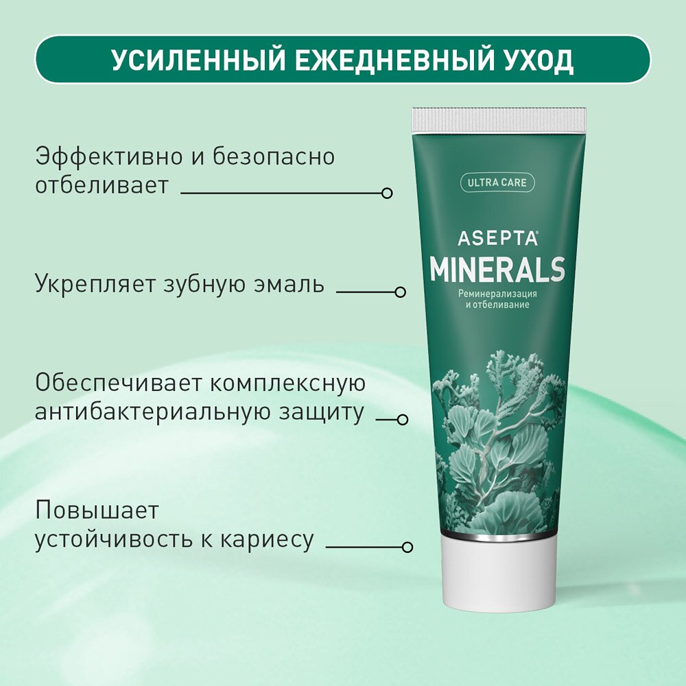 Зубная паста Асепта реминерализация и отбеливание 75 мл