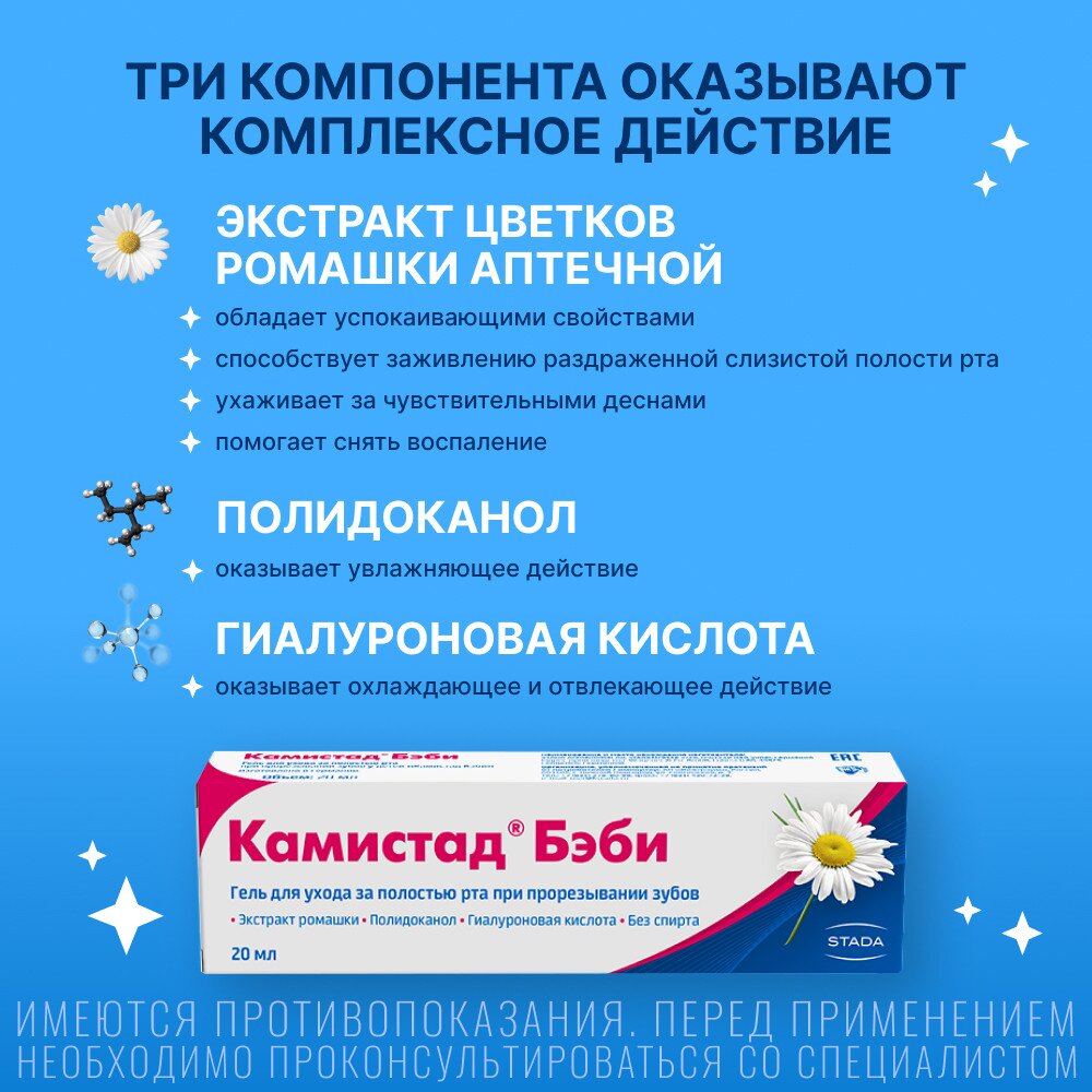 Камистад бэби гель при прорезывании зубов 20 г