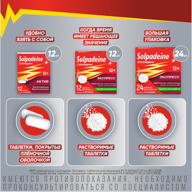Солпадеин Актив (Фаст) таблетки 12 шт.