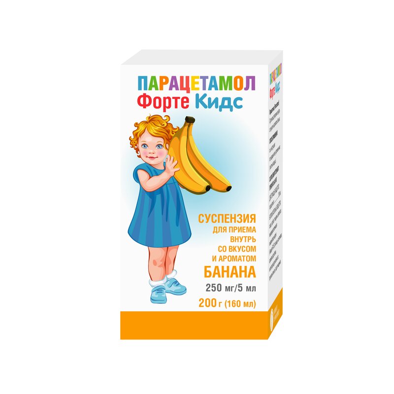 Парацетамол ФортеКидс суспензия вн прим банан 250 мг/5 мл 80 мл x1