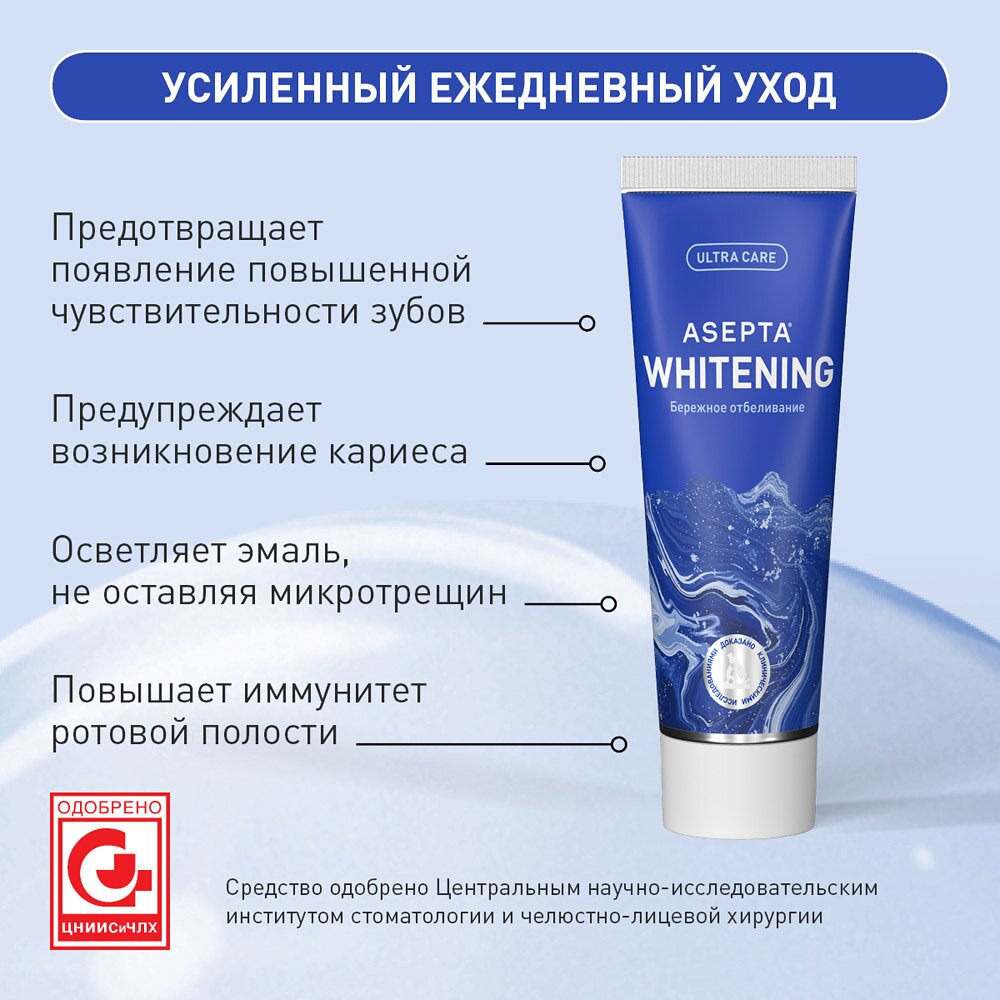 Зубная паста Асепта Plus Бережное отбеливание 75 мл