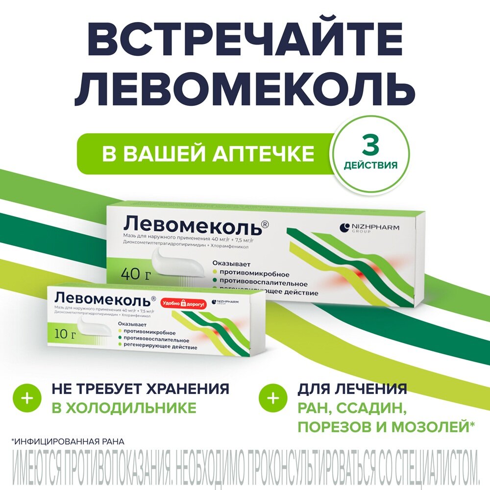Левомеколь мазь для наружного применения 40 г