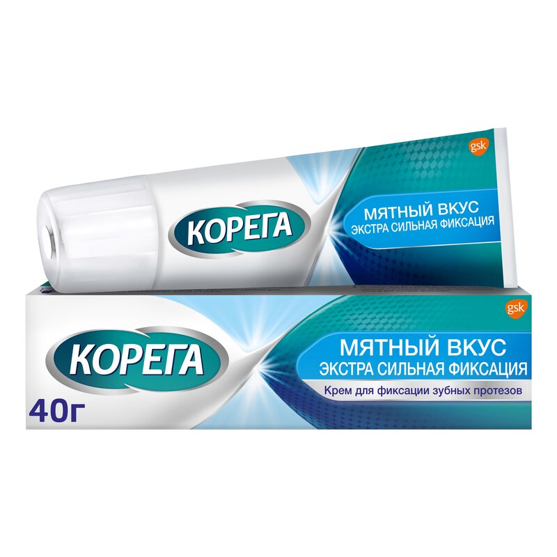 Корега крем для фиксации зубных протезов мятный вкус 40 г