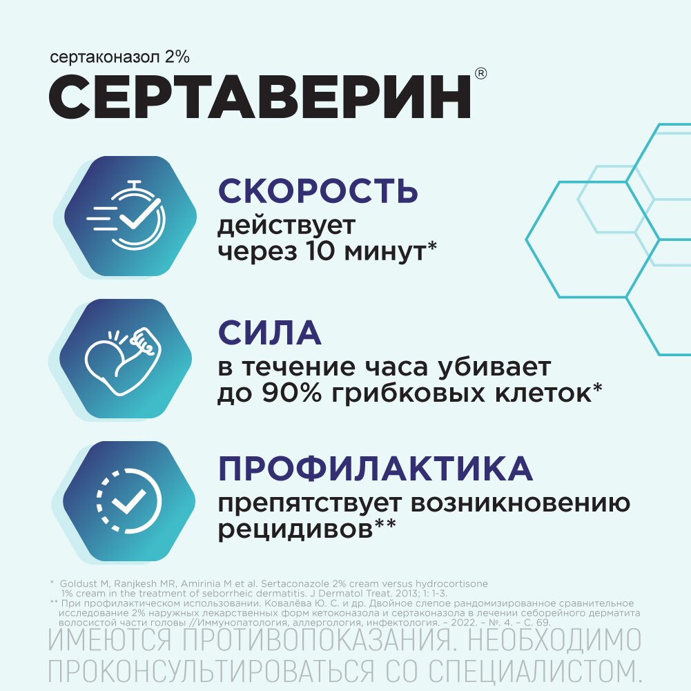 Сертаверин шампунь лекарственный 2% 75 г