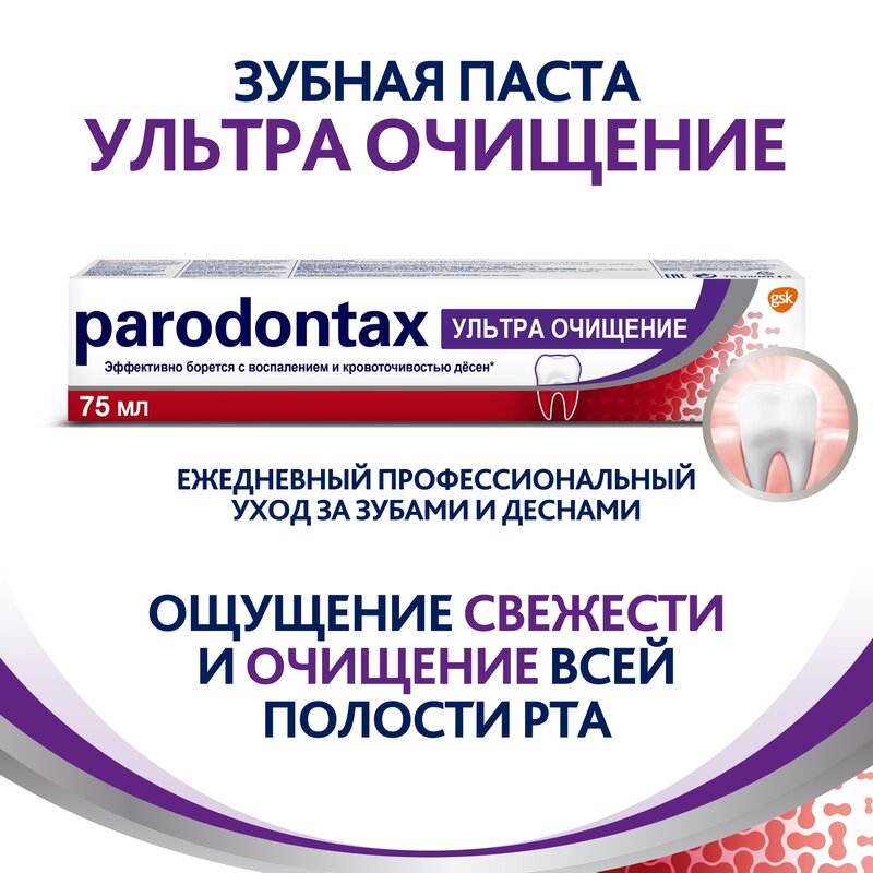 Зубная паста Parodontax с фтором Ультра очищение 75 мл