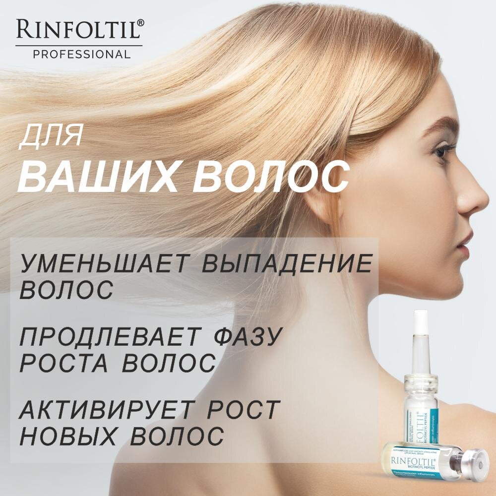 Сыворотка Rinfoltil Биотиноил пептид липосомальная для роста волос против выпадения флакон 30 шт. + дозатор 3 шт.