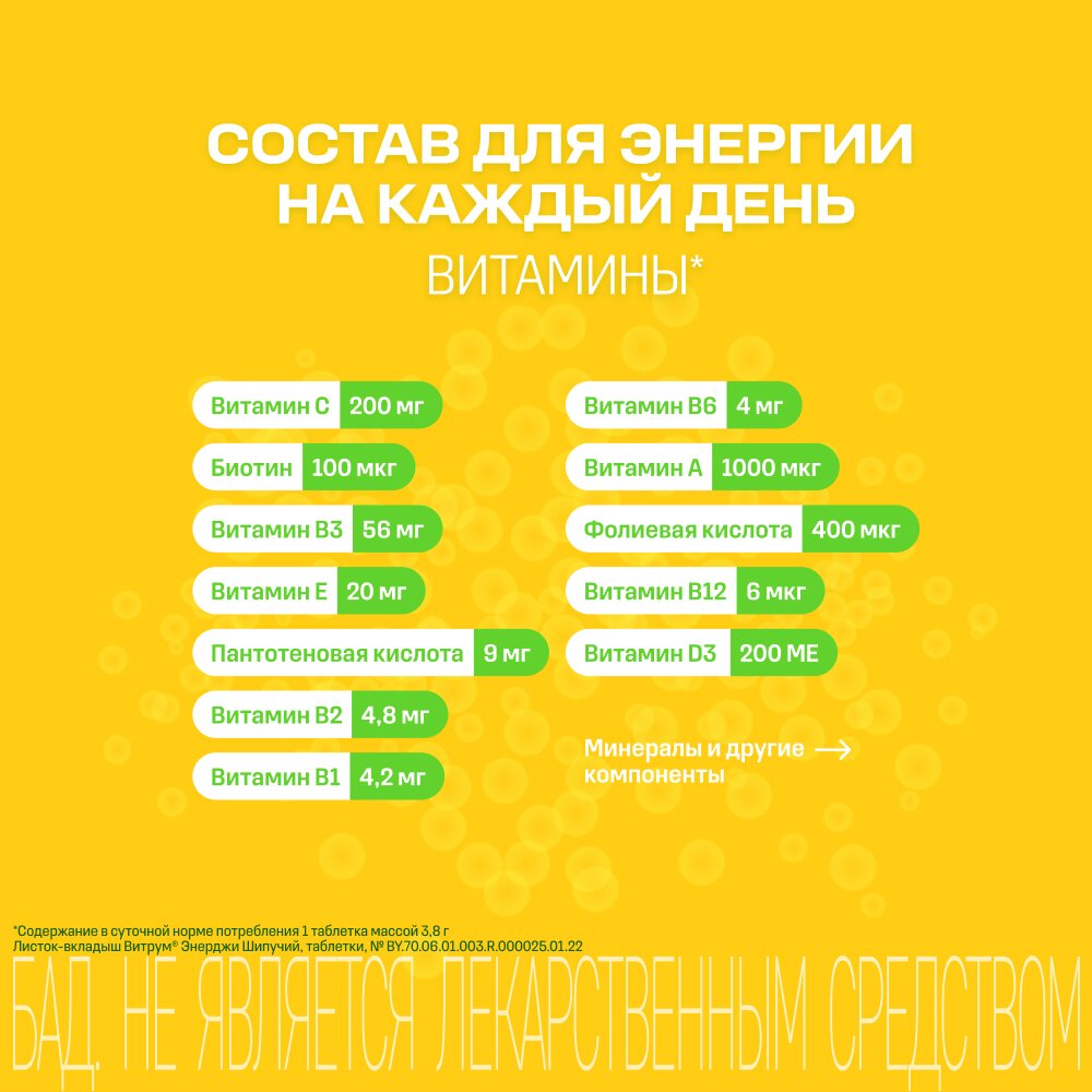 Витрум Энерджи таблетки шипучие 3,8 г 20 шт.