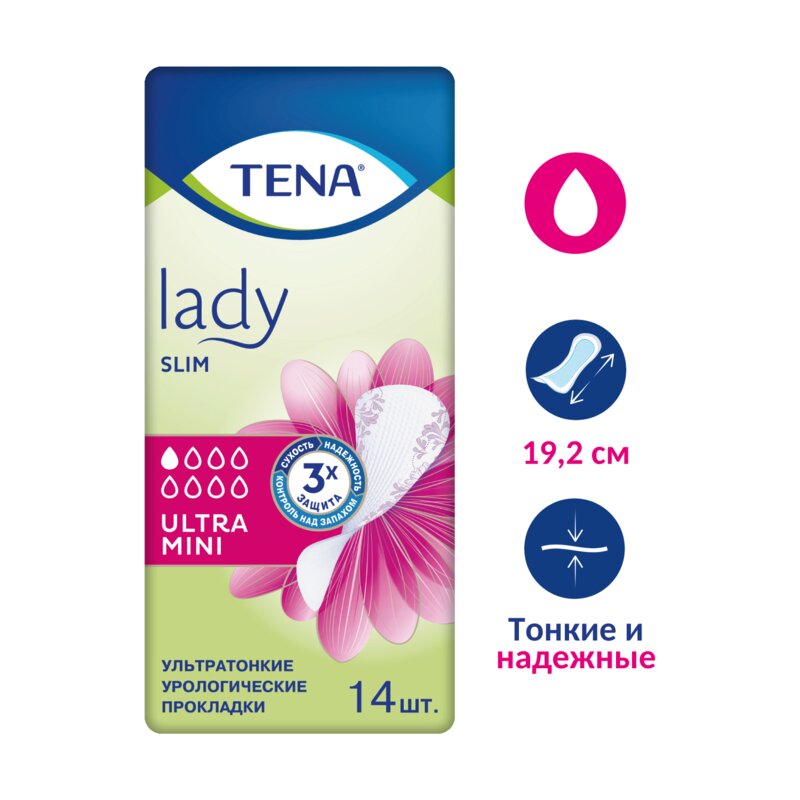 Урологические прокладки Тена (TENA) Lady Slim Ultra Mini 28 шт.