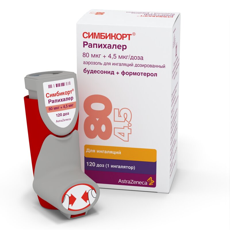 Симбикорт Рапихалер аэрозоль для ингаляций 80 мкг+4,5 мкг/доза 120 доз