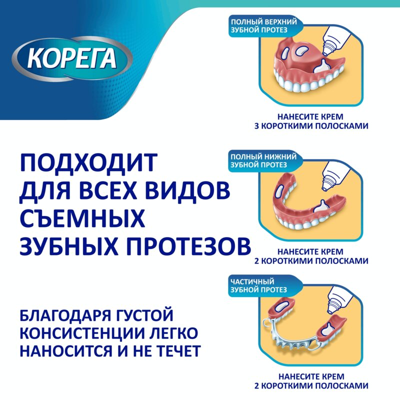 Крем для фиксации зубных протезов Корега нейтральный вкус 40 г