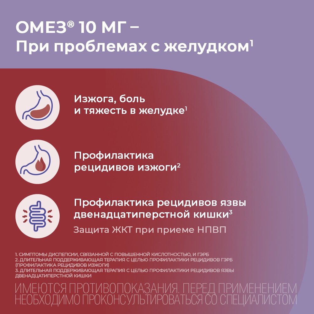 Омез капсулы 10 мг 10 шт.
