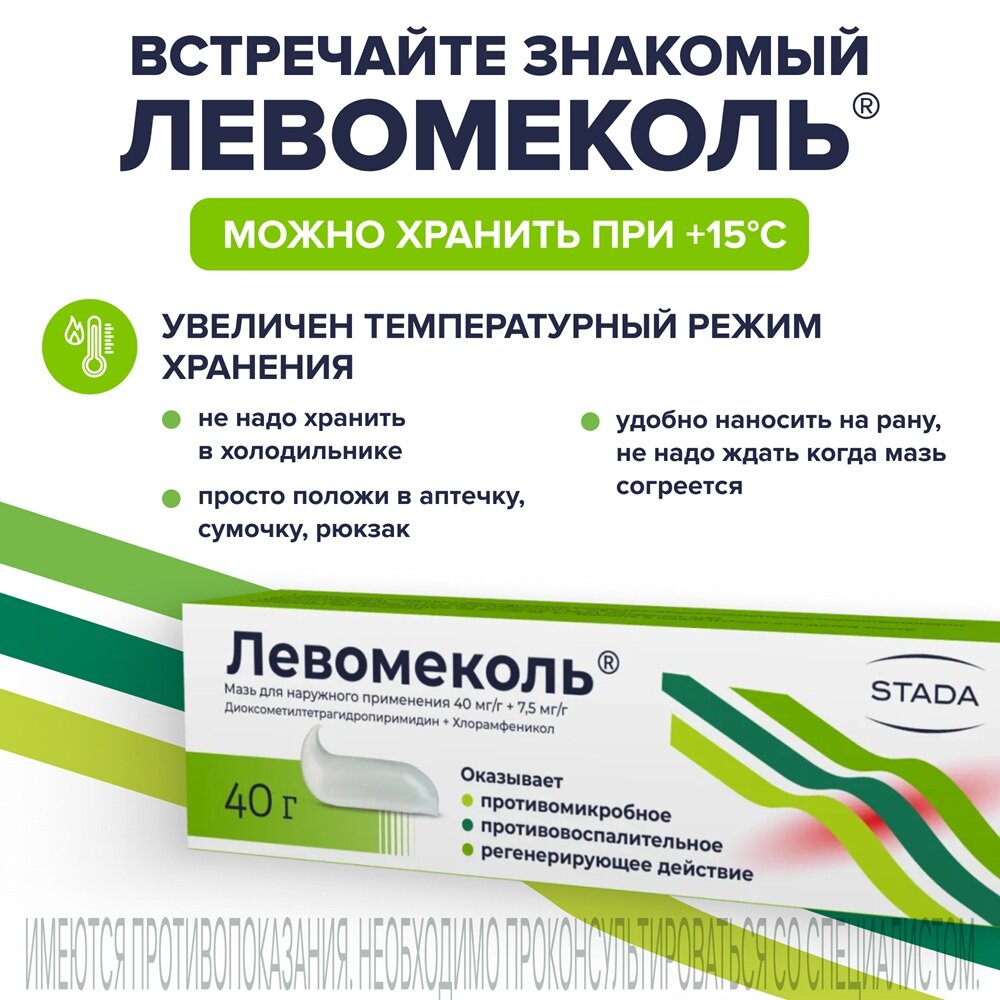 Левомеколь мазь для наружного применения 40 г