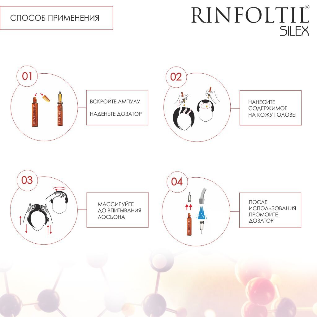 Лосьон от выпадения волос Rinfoltil Silex усиленная формула с кремнием для женщин ампулы 10 мл 10 шт.