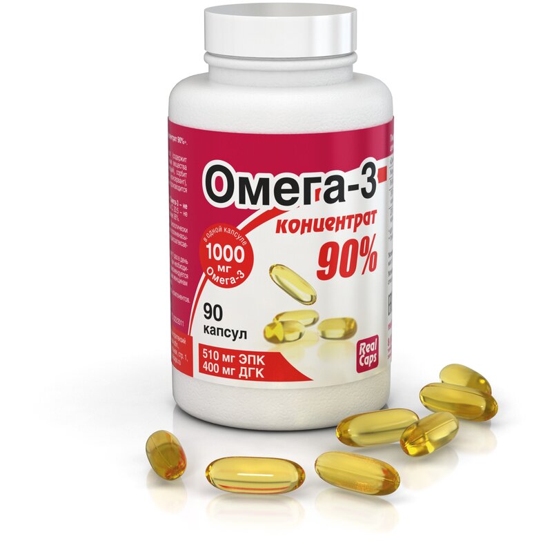 Омега-3 90% Realcaps капсулы концентрат 1500 мг 90 шт.