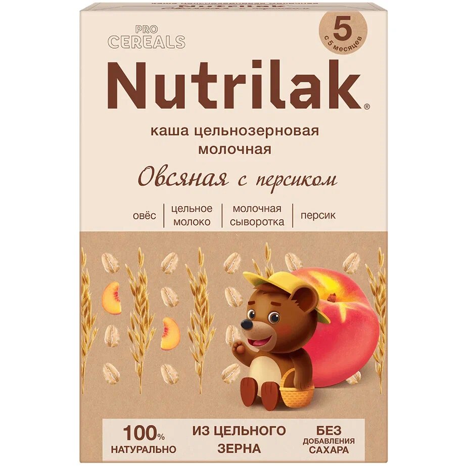 Каша молочная Nutrilak Premium Procereals овсяная с персиком 200 г
