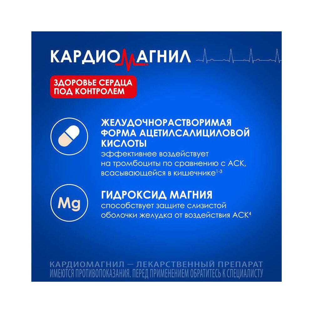 Кардиомагнил таблетки 150 мг+30,39 мг 30 шт.