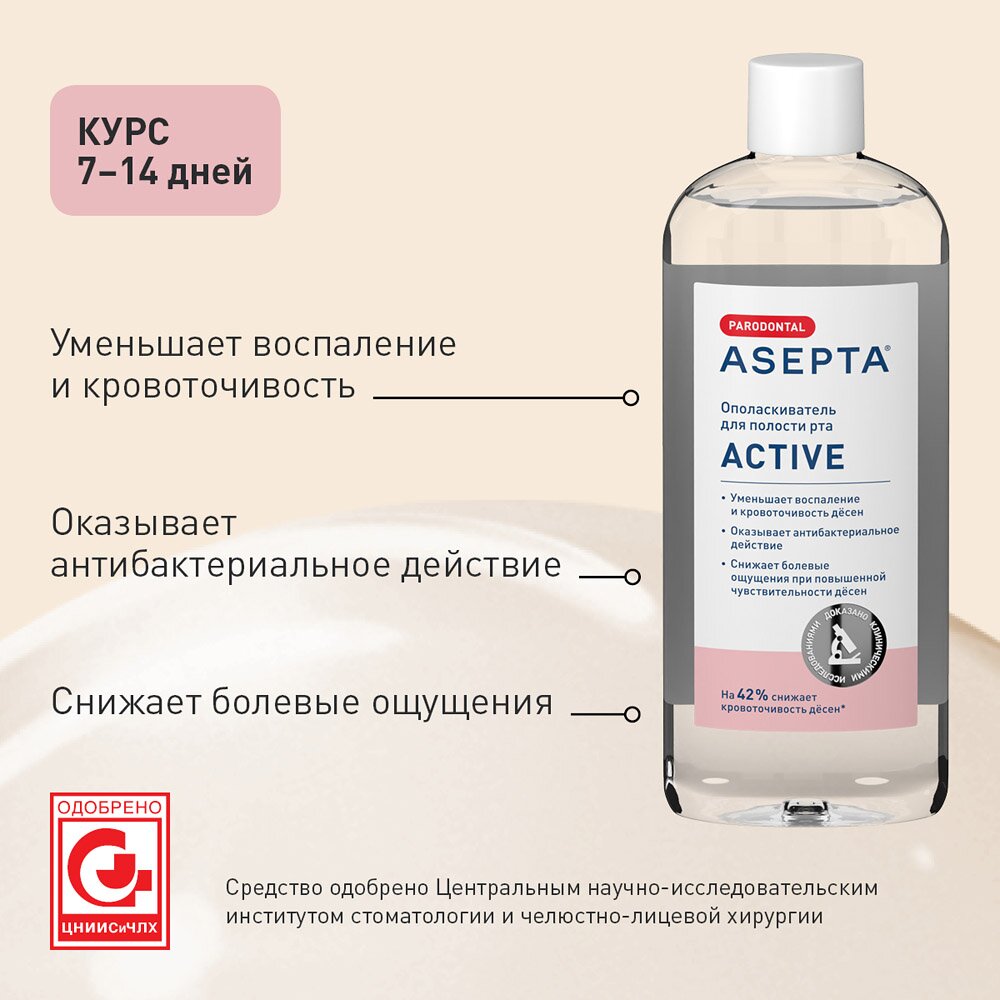 Асепта ополаскиватель для полости рта Актив 250 мл