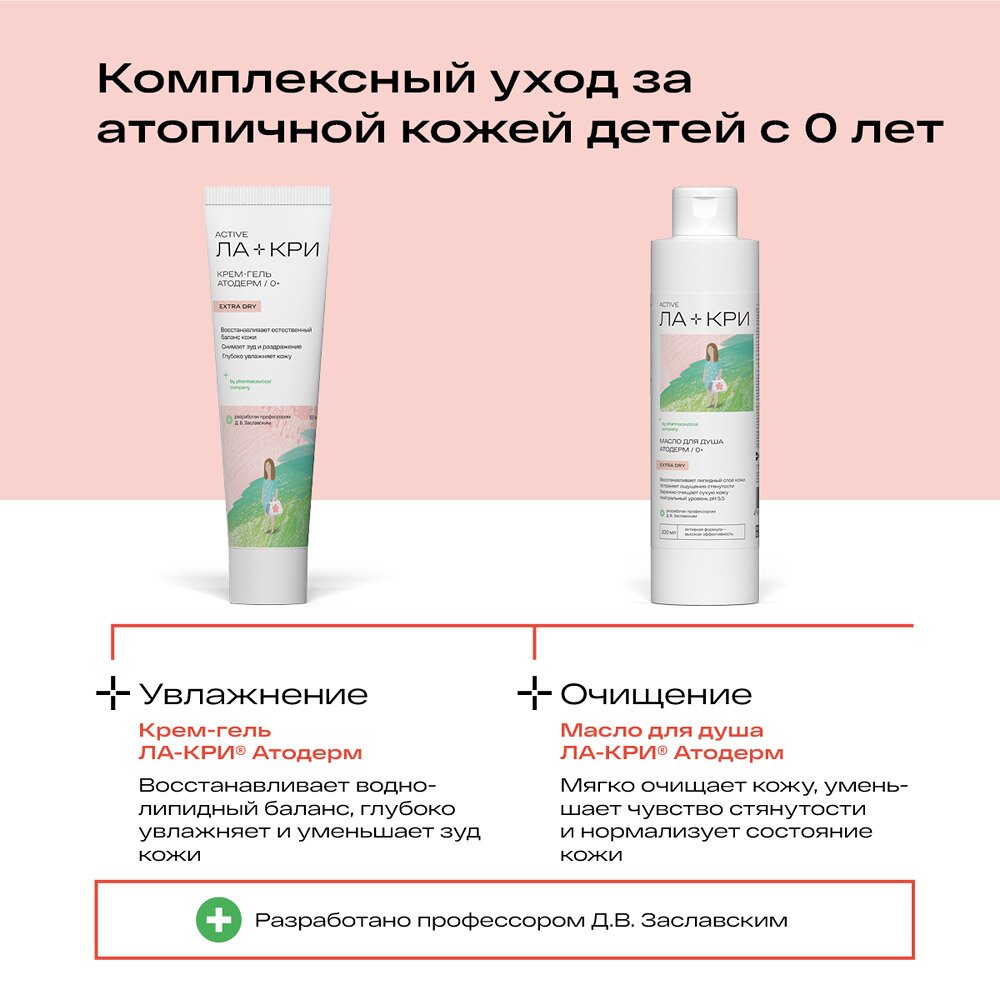 Детское масло для душа Ла-Кри Атодерм 0+ 200 мл