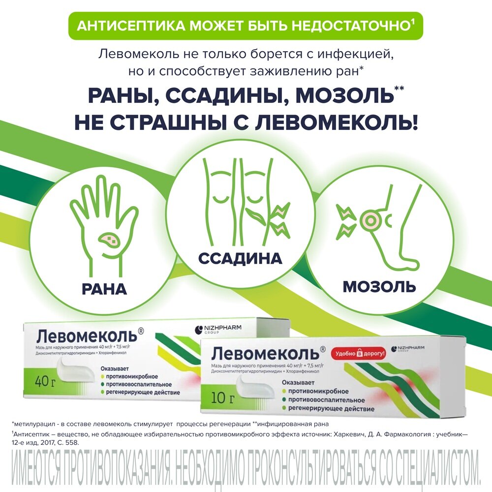 Левомеколь мазь для наружного применения 40 г