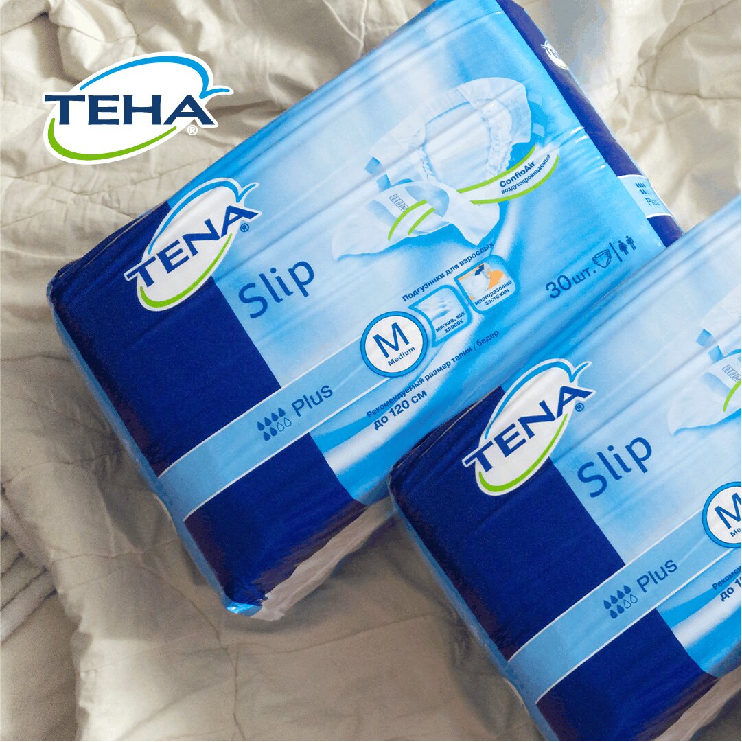 Подгузники дышащие Тена (TENA) Slip Plus M (талия/бедра 80-122 см) 30 шт.