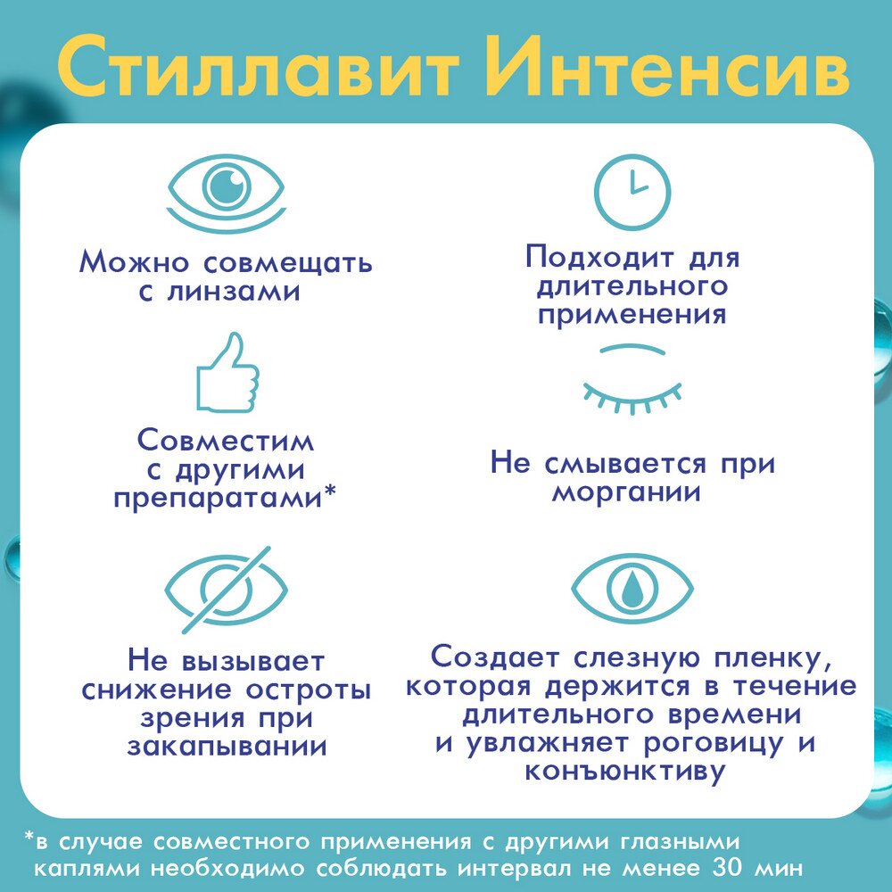 Стиллавит Интенсив раствор увлажняющий для ухода за глазами стерильный 10 мл