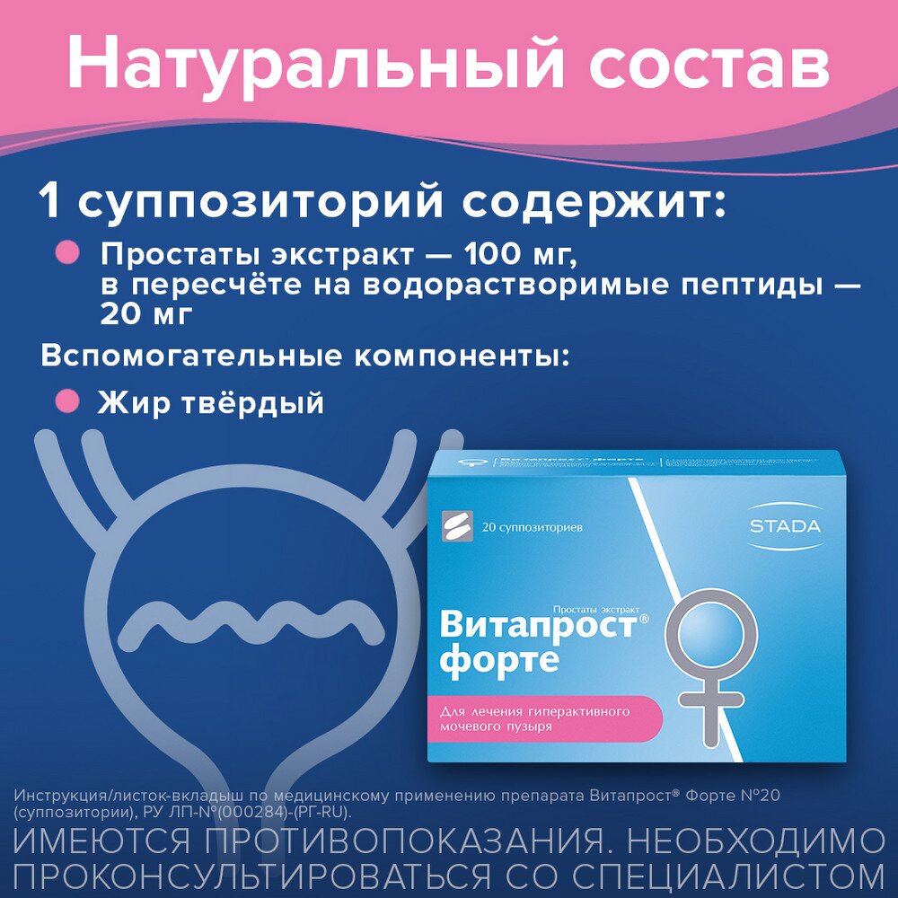 Витапрост Форте суппозитории ректальные 20 мг 20 шт.