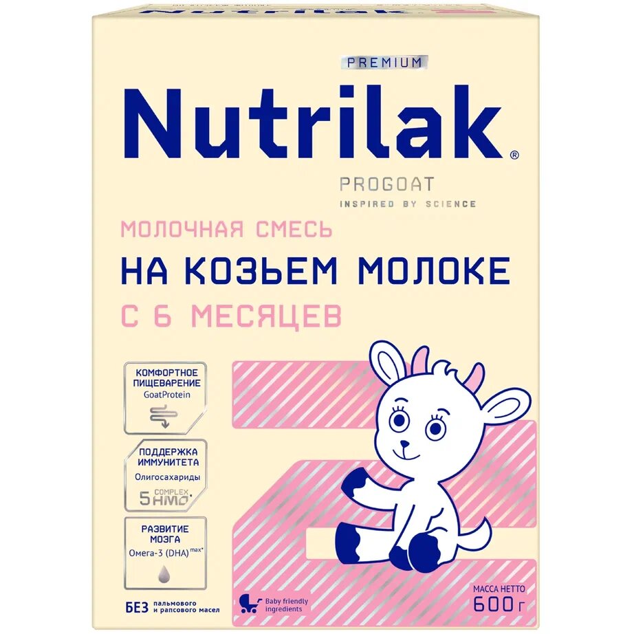Сухая молочная смесь Nutrilak Premium 2 на козьем молоке с 6 мес. 600 г