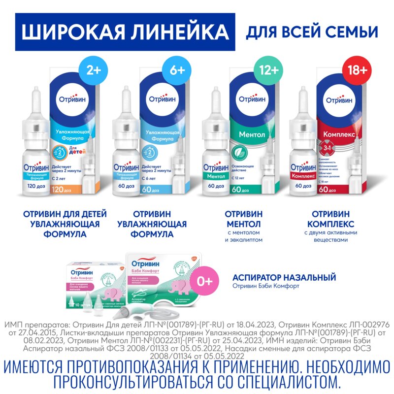 Отривин Экспресс с ментолом спрей назальный 0,05% 10 мл