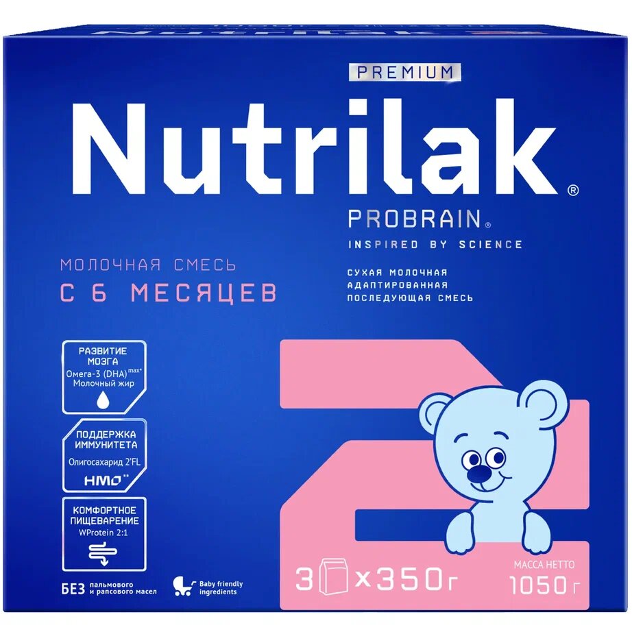 Сухая молочная смесь Nutrilak Premium 2 с 6 мес. 1050 г