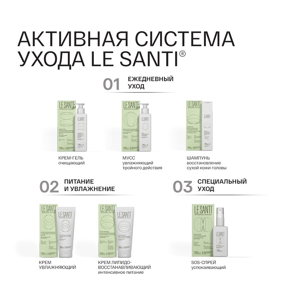 Мусс Le santi увлажняющий с тройным действием 200 мл