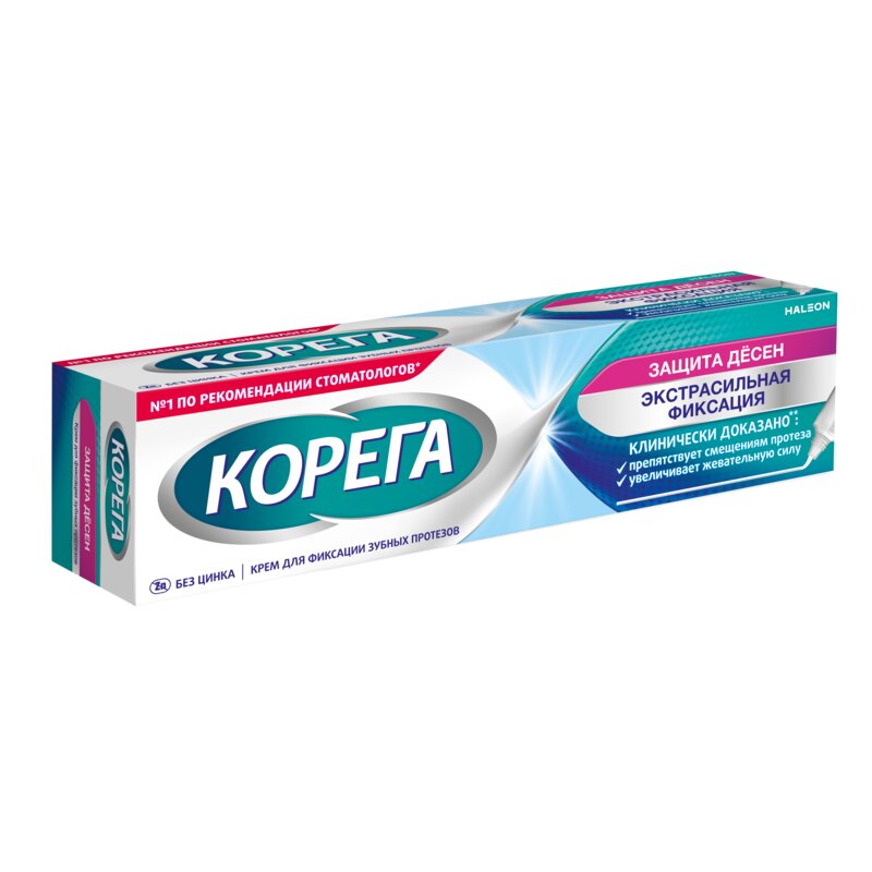 Крем для фиксации зубных протезов Корега Защита десен 40 г