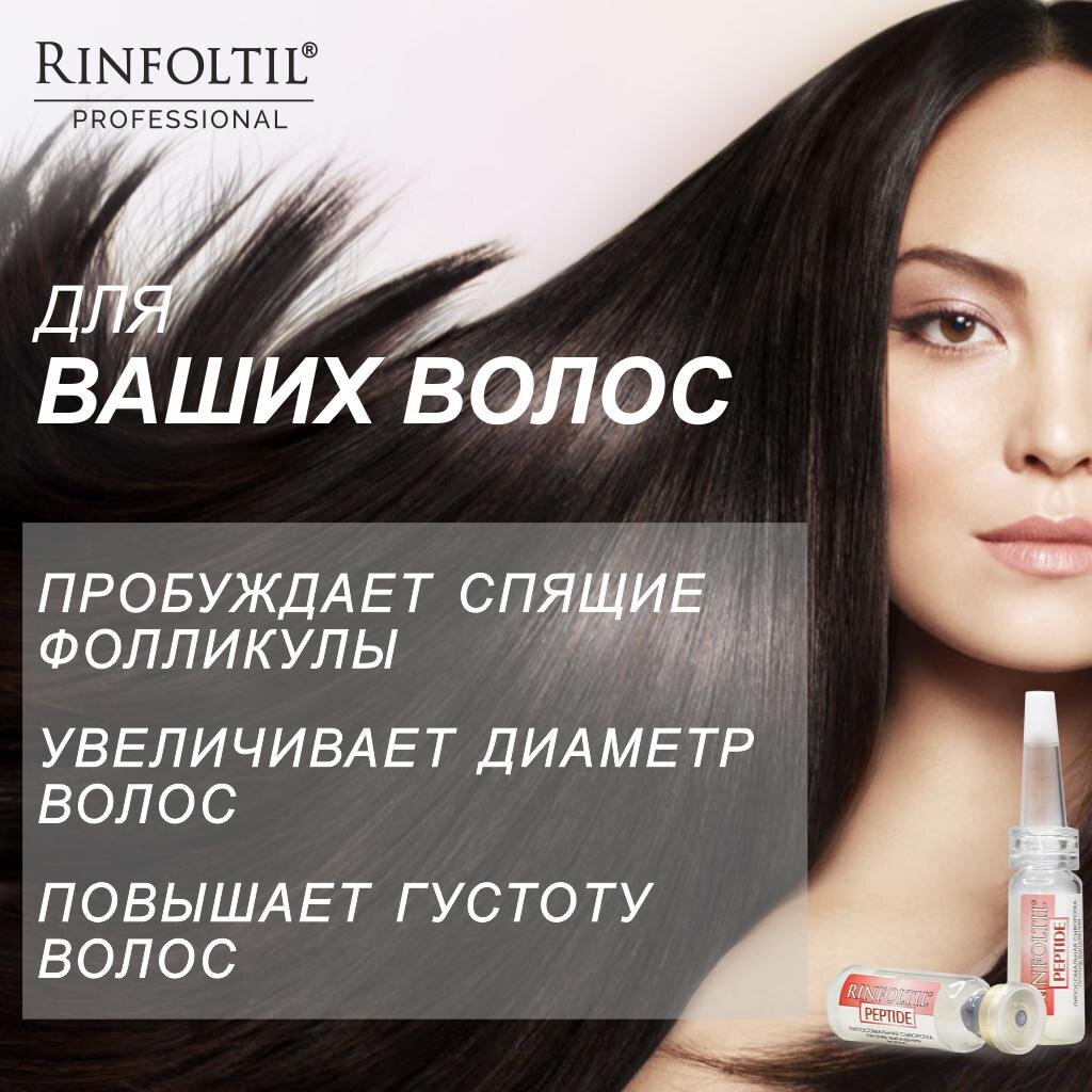 Сыворотка Rinfoltil Пептид липосомальная для волос против выпадения флакон 30 шт. + дозатор 3 шт.