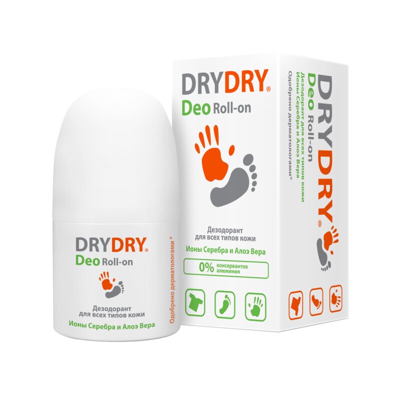Дезодорант DryDry Deo Roll-on для всех типов кожи с серебром и алоэ вера 50 мл