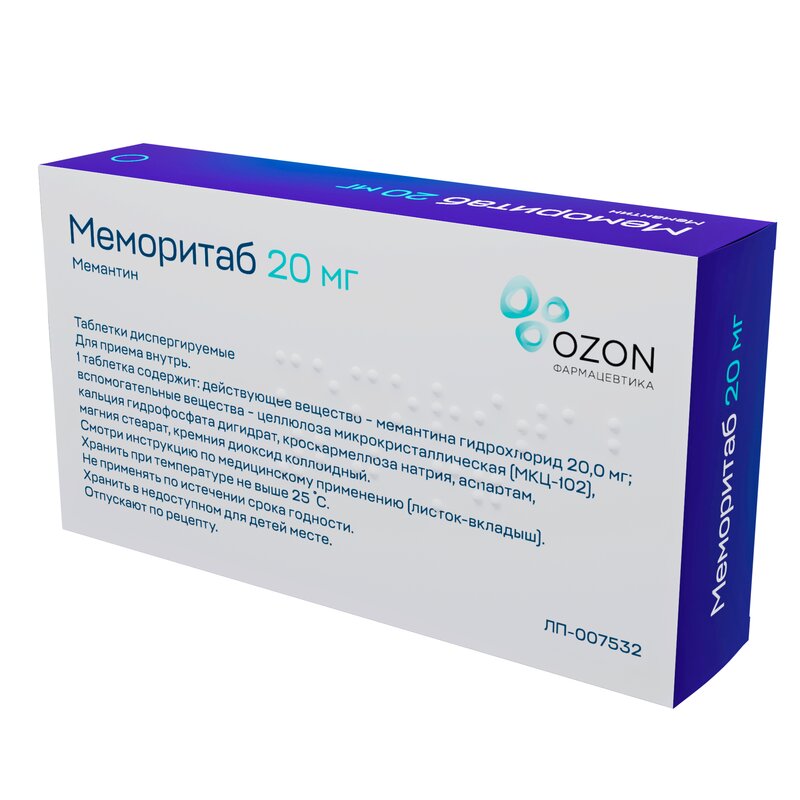 Меморитаб таблетки диспергируемые 20 мг 30 шт.